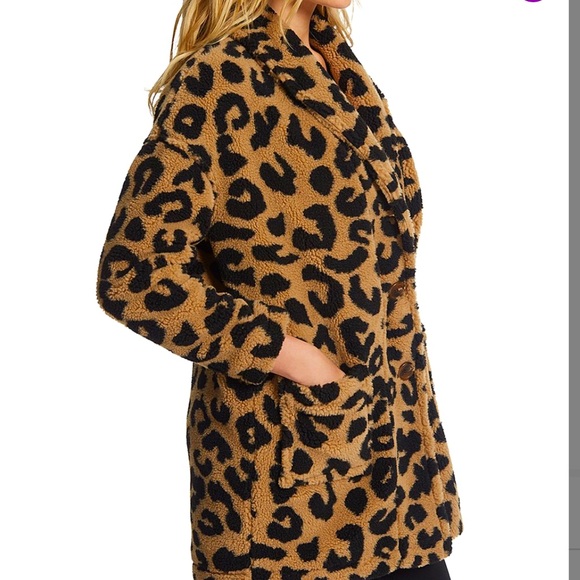 NWT! Jessica Simpson leopard plush oversized cardigan - Picture 3 of 4